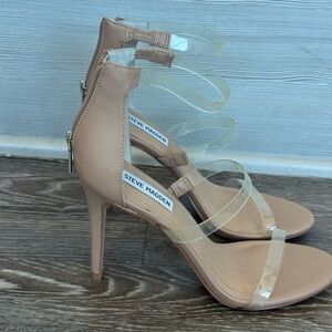 Nude Clear Strap Sandals